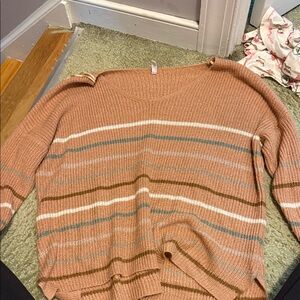 Wishlist Tan and White Knit Sweater